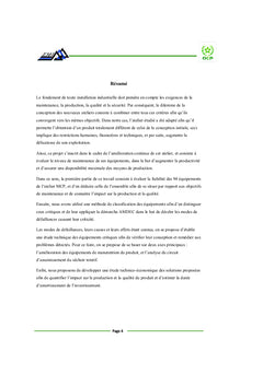 Etude et amélioration de la fiabilité d'un atelier MCP