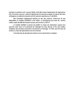 Gestion Integree des Ressources en eau et Perception de la Salinite