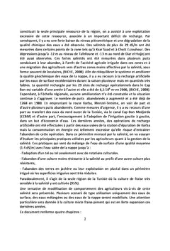 Gestion Integree des Ressources en eau et Perception de la Salinite