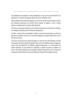 Rapport au travail des jeunes tunisiens dans un contexte de precariat
