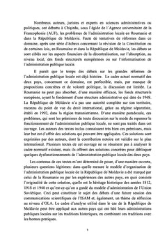 L'organisation de l'administration publique locale en Moldavie