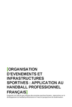 Organisation d'evenements et infrastructures sportives (2009)