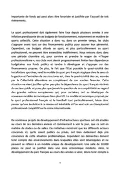 Organisation d'evenements et infrastructures sportives (2009)