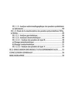 Stoechiometrie des dichalcogenures des metaux de transition MoSe2, WSe2