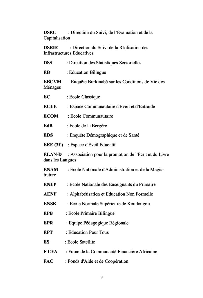 Histoire des politiques éducatives dans l'éducation de base au Burkina