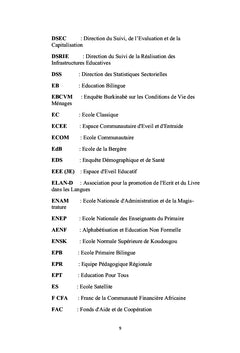 Histoire des politiques éducatives dans l'éducation de base au Burkina