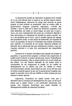Capital Humain dans l'agriculture et la relance du secteur agricole