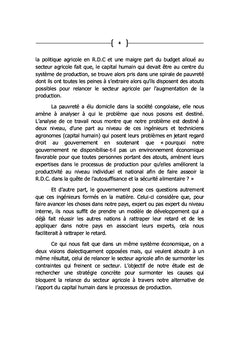 Capital Humain dans l'agriculture et la relance du secteur agricole