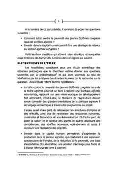 Capital Humain dans l'agriculture et la relance du secteur agricole