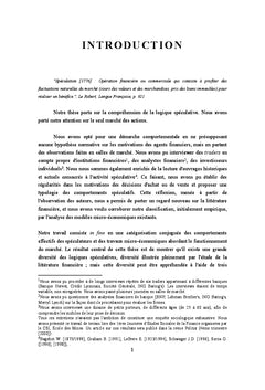 La rationalite cognitive du speculateur