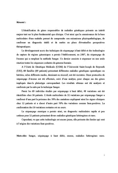 Identification de genes responsables de maladies genetiques par NGS