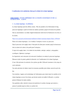 La satisfaction Client par la refonte de la chaîne logistique