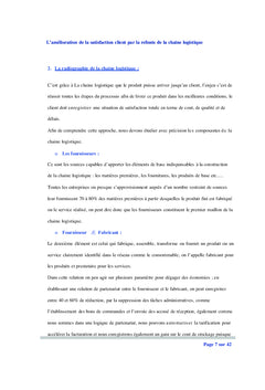 La satisfaction Client par la refonte de la chaîne logistique