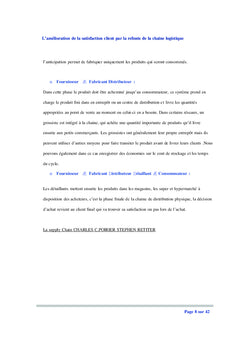 La satisfaction Client par la refonte de la chaîne logistique