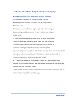 La satisfaction Client par la refonte de la chaîne logistique
