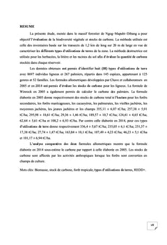 Biodiversite vegetale et stocks de carbone