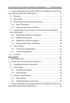 Mouvements anormaux dans les maladies neuro-métaboliques