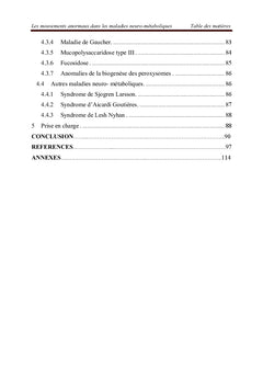 Mouvements anormaux dans les maladies neuro-métaboliques