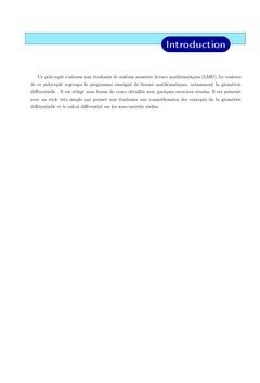 Introduction à la géométrie différentielle