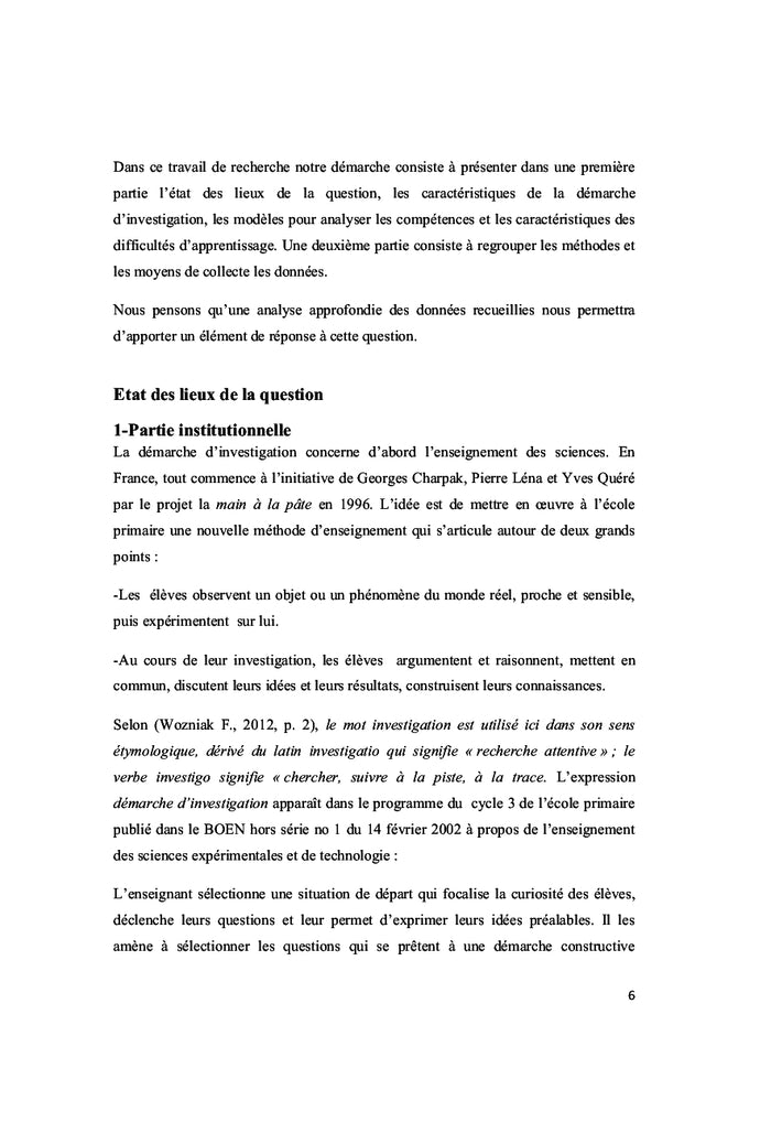 Demarche d'investigation en sciences & eleves en difficultes scolaires