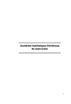 Les Accidents Ischemiques Cerebraux du sujet jeune