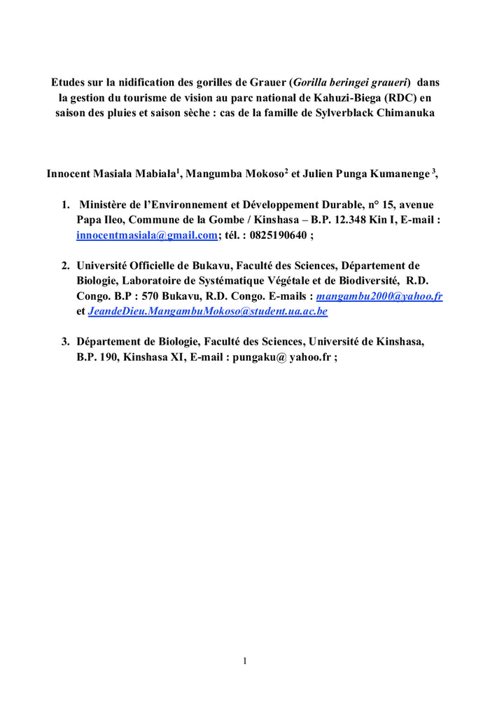 Les Gorilles de Grauer