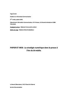 La strategie numerique dans la presse a l'ere du bi-media