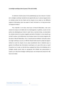 La strategie numerique dans la presse a l'ere du bi-media