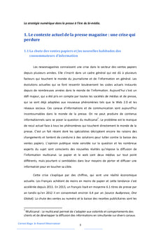 La strategie numerique dans la presse a l'ere du bi-media