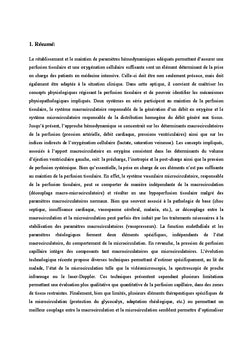 Hémodynamique appliquée: de la macrocirculation à la microcirculation