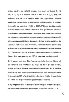 Pronostic de l'embolie pulmonaire en Afrique subsaharienne