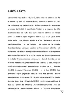 Pronostic de l'embolie pulmonaire en Afrique subsaharienne