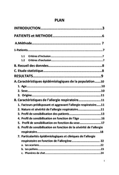 Profil allergénique des allergies respiratoires au Nord-Ouest Tunisien
