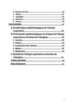 Profil allergénique des allergies respiratoires au Nord-Ouest Tunisien
