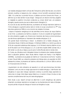 Profil allergénique des allergies respiratoires au Nord-Ouest Tunisien