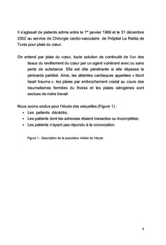 Séquelles cardiaques des plaies du coeur