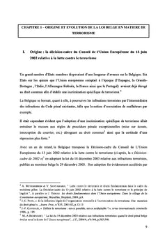 La qualification de l'acte terroriste à l'heure actuelle en Belgique