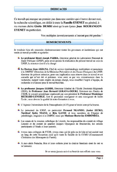 Les données de l'endémicité comparée du paludisme en république du Congo