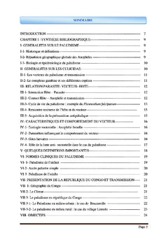 Les données de l'endémicité comparée du paludisme en république du Congo