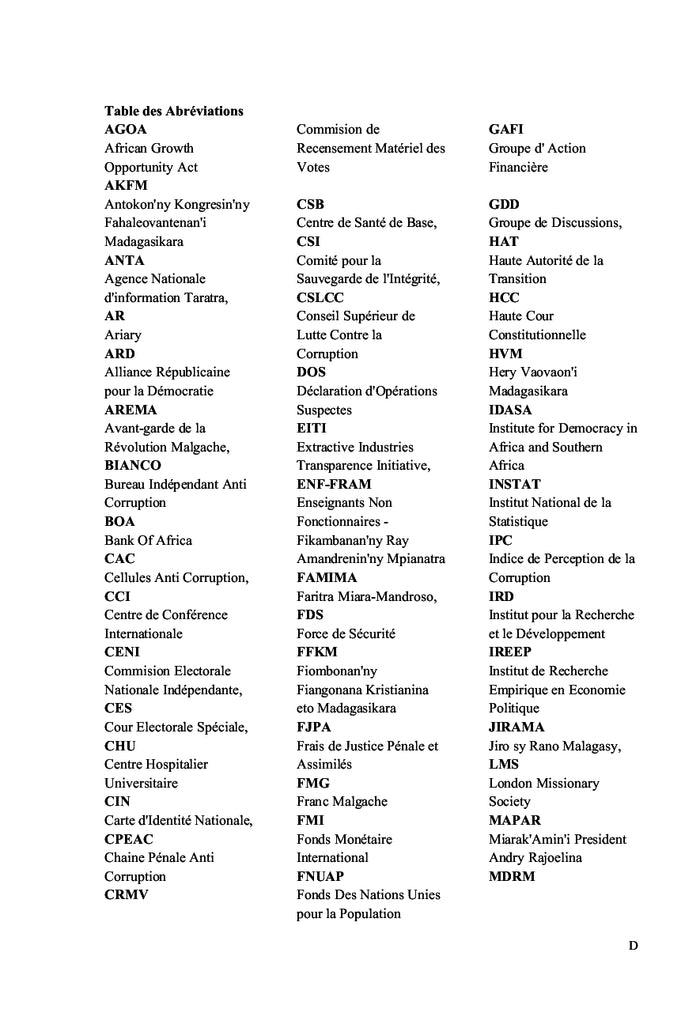 La corruption à Madagascar de 2003 à 2018