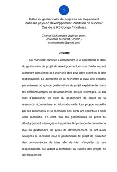 Rôles du gestionnaire de projet de développement