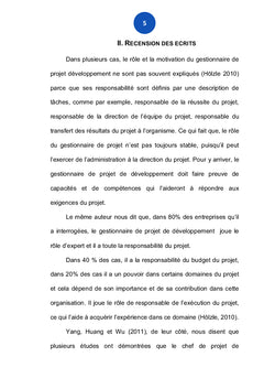 Rôles du gestionnaire de projet de développement