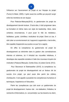 Rôles du gestionnaire de projet de développement