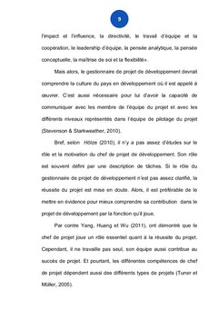 Rôles du gestionnaire de projet de développement