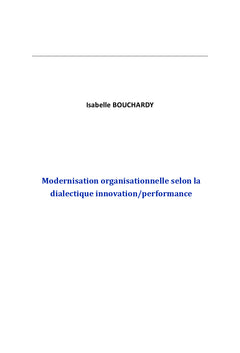 Innovation, performance : leviers de modernisation ?
