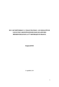 De l'art rhetorique A l'image politique