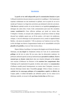 De l'art rhetorique A l'image politique