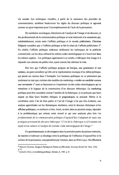 De l'art rhetorique A l'image politique