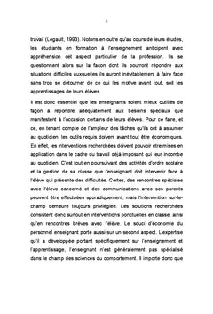 Intervention educative et difficultes d'ordre comportemental