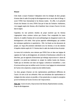 L'accès à la terre et la participation au développement local
